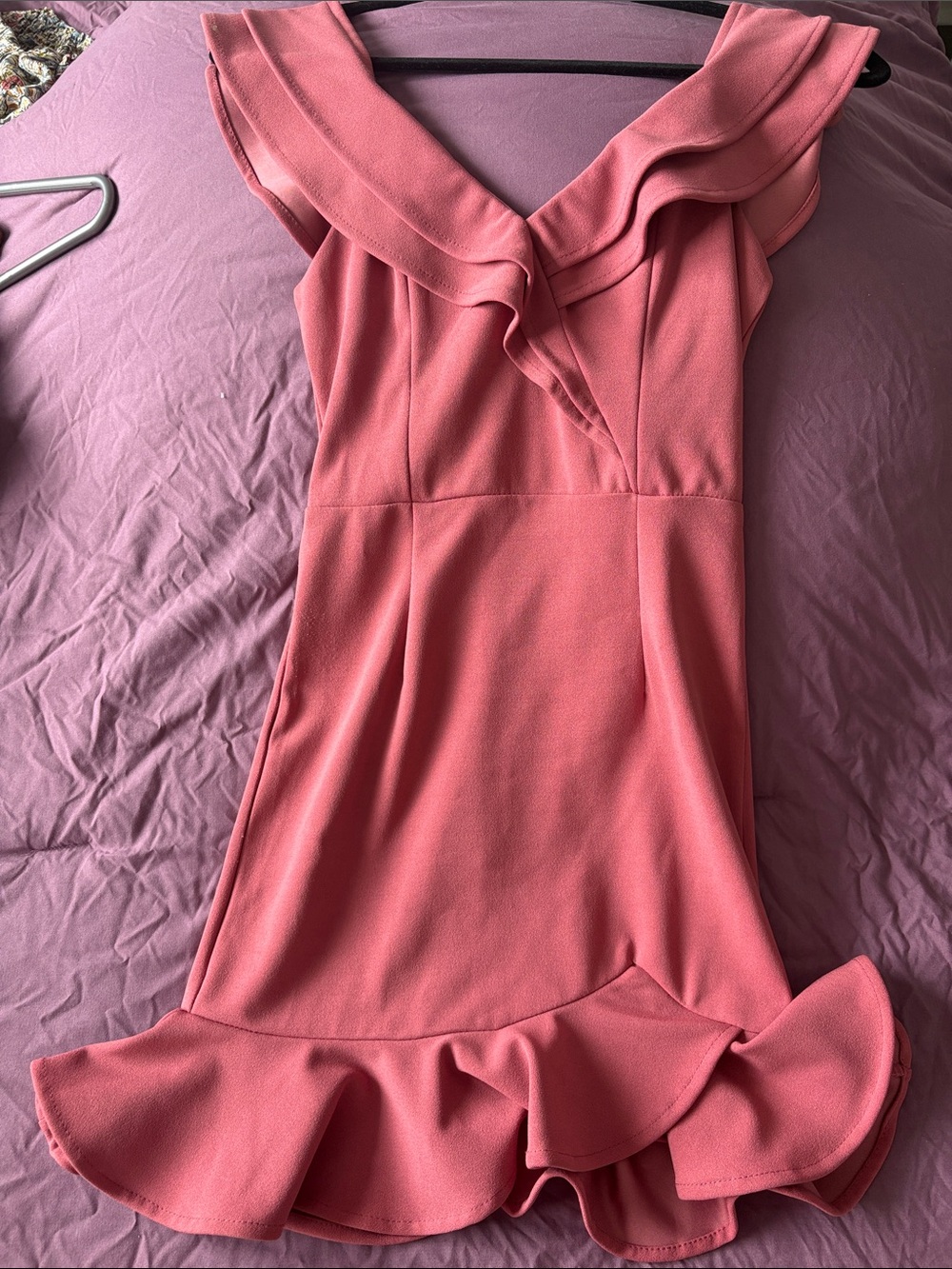 Hello Molly Pink Ruffle Mini Dress